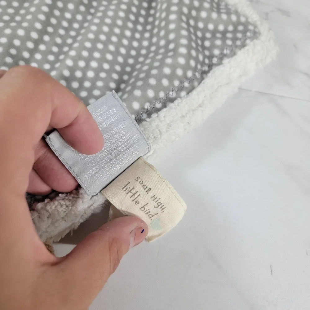 Demdaco‎ Bennett Birdie Plush Bird Lovey Gray Polk Dot Security Blanket HTF
